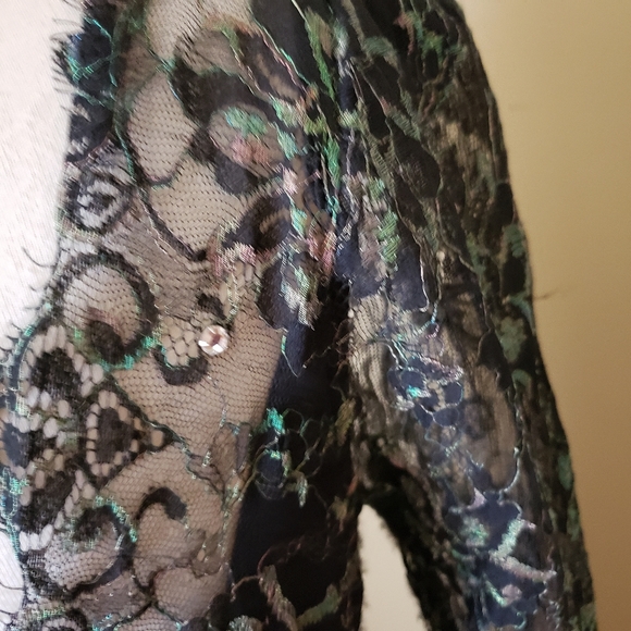 CASADEI | BLACK SEQUIN HANDKERCHIEF HEM MIDI DRESS - Picture 5 of 15